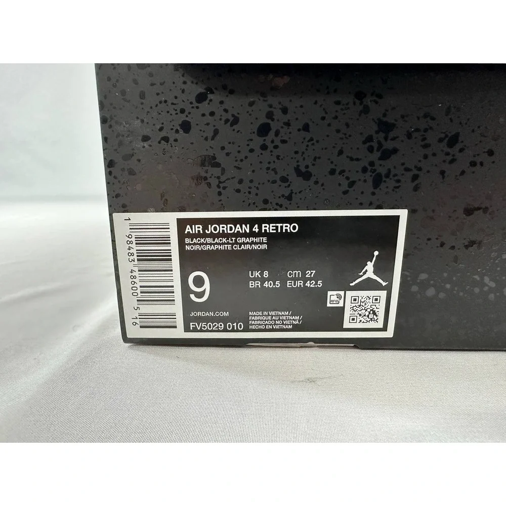 *BOX ONLY* Nike Air Jordan 4 Retro 'Black Cat' 2025 FV5029-010 Size 9